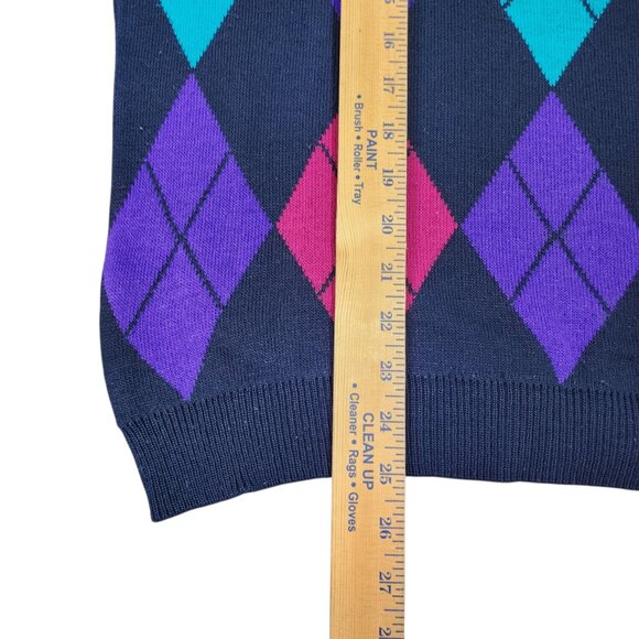 Vintage Alfred Dunner Size Medium Jumper 90's Argyle Pattern Made In USA - Picture 8 of 8